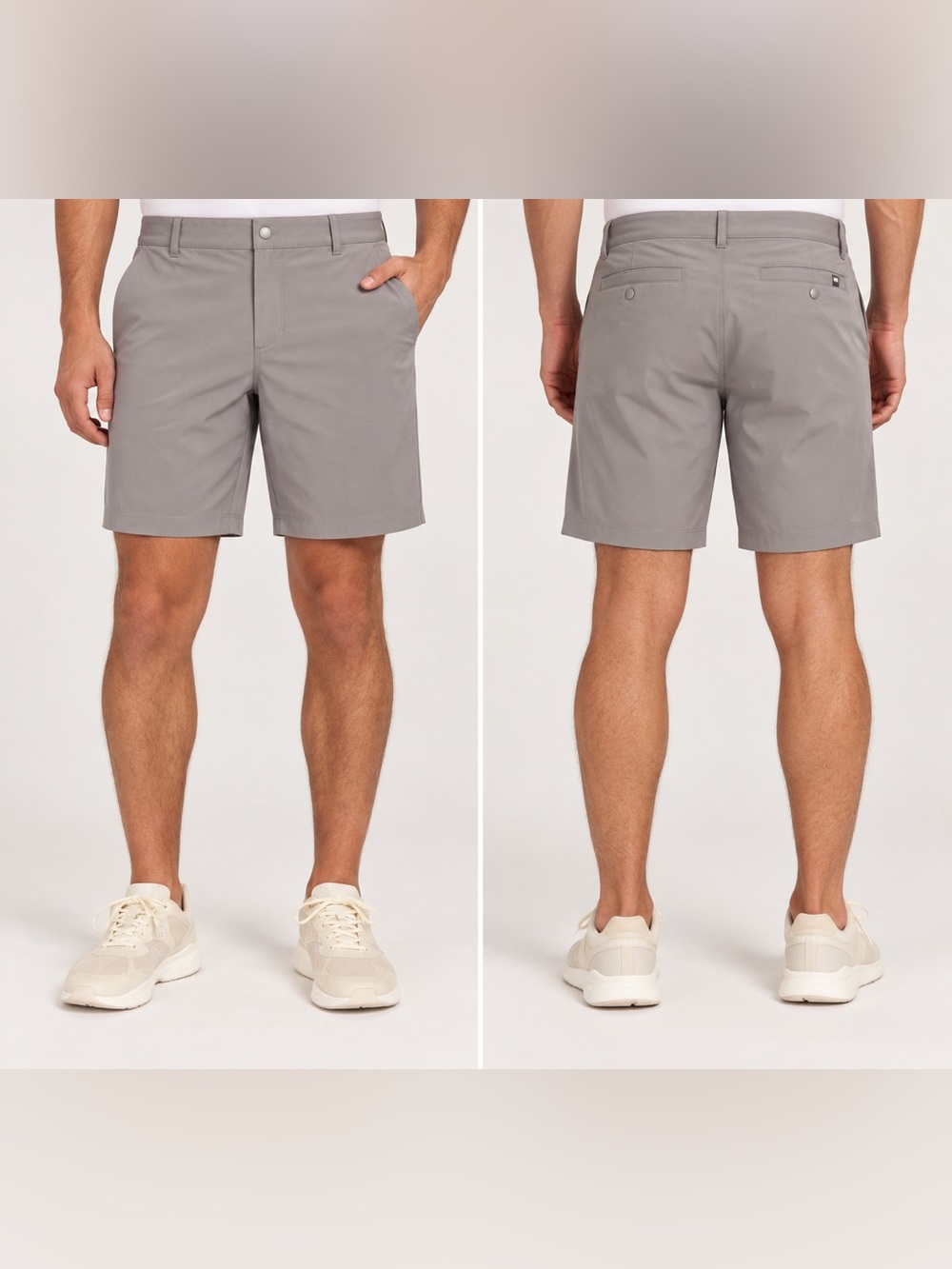 Mondetta Men's Flat Front Shorts in Light Gray